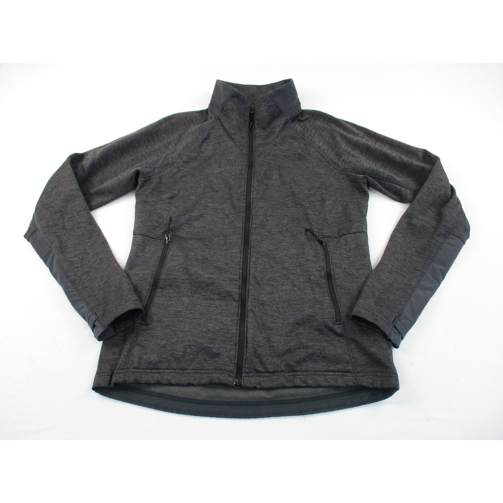 The North Face Jacket Womens M Gray Full Zip Fleece Lined Mock Neck Utility